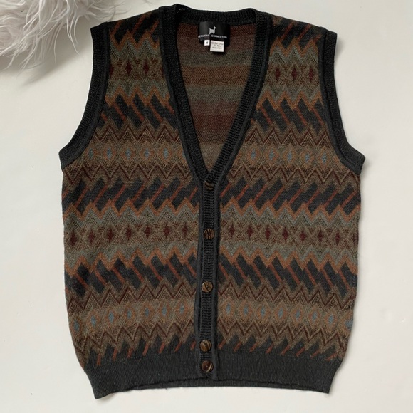 Pervuvian Connection Baby Alpaca Multi Colored Vest - Picture 1 of 12